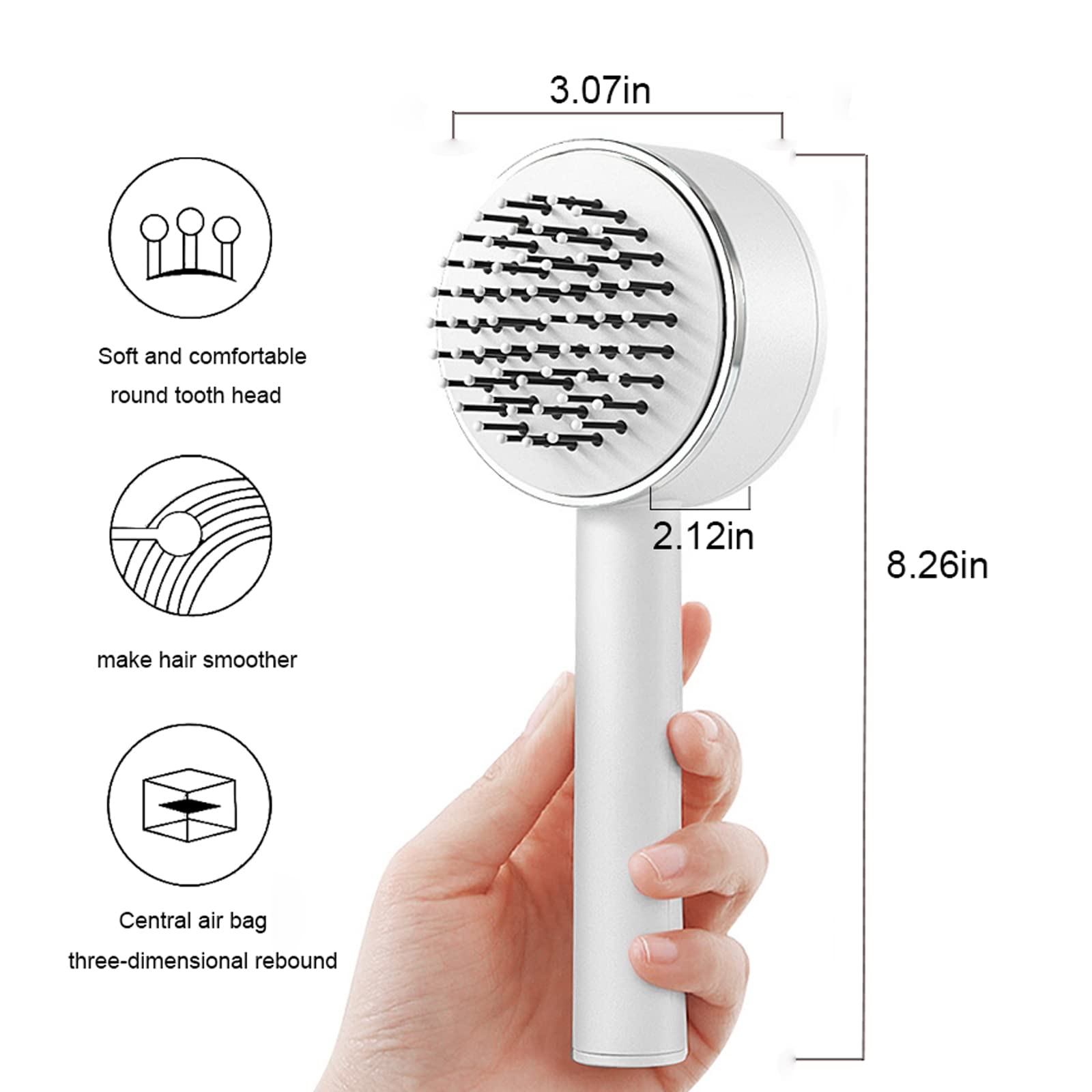 Brosse à cheveux autonettoyante &massante ⭐️⭐️⭐️⭐️⭐️ 4.95 (127 reviews)
