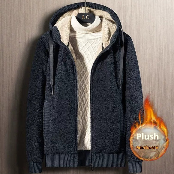 Gilet cardigan à capuche zippé