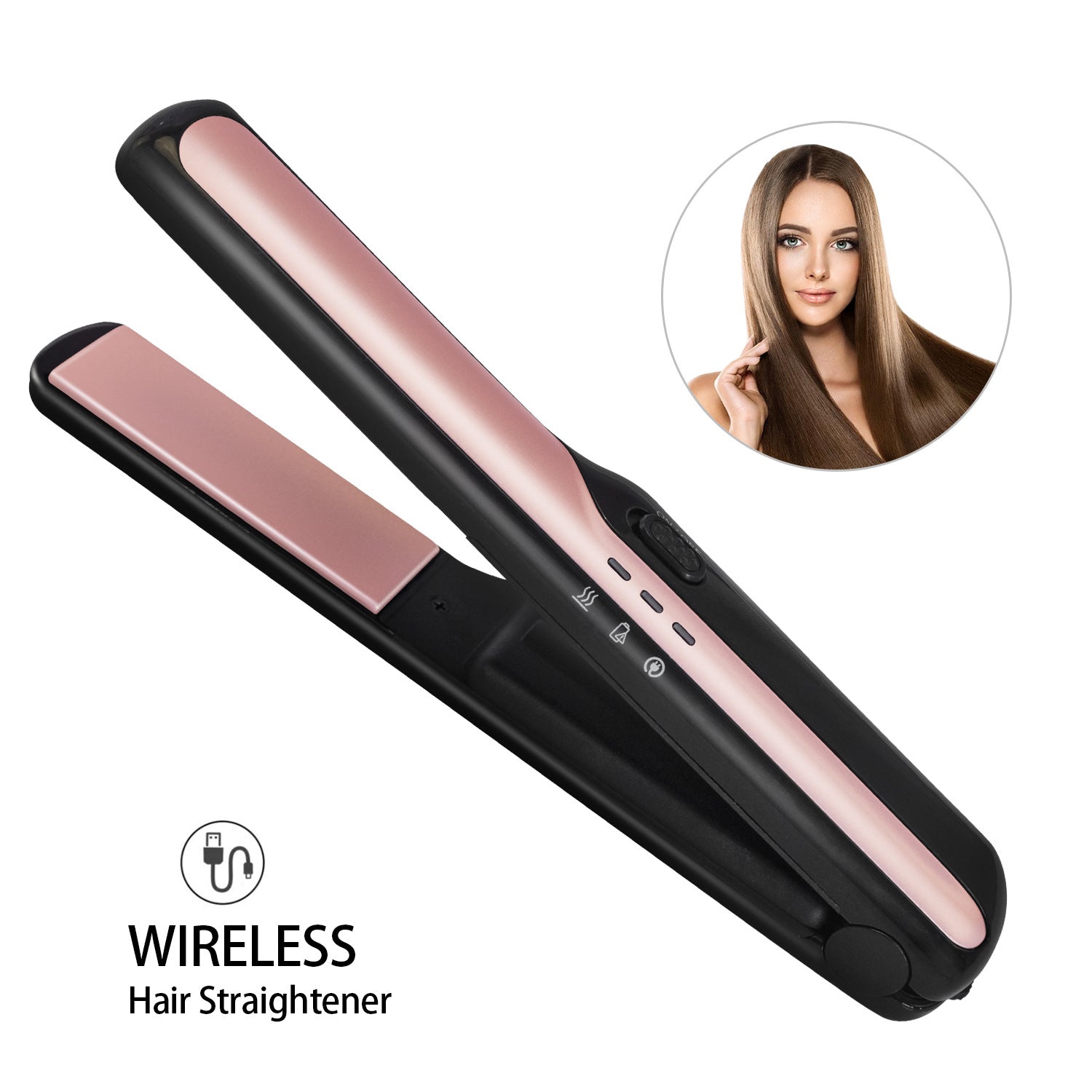 Lisseur à cheveux rechargeable sans fil USB