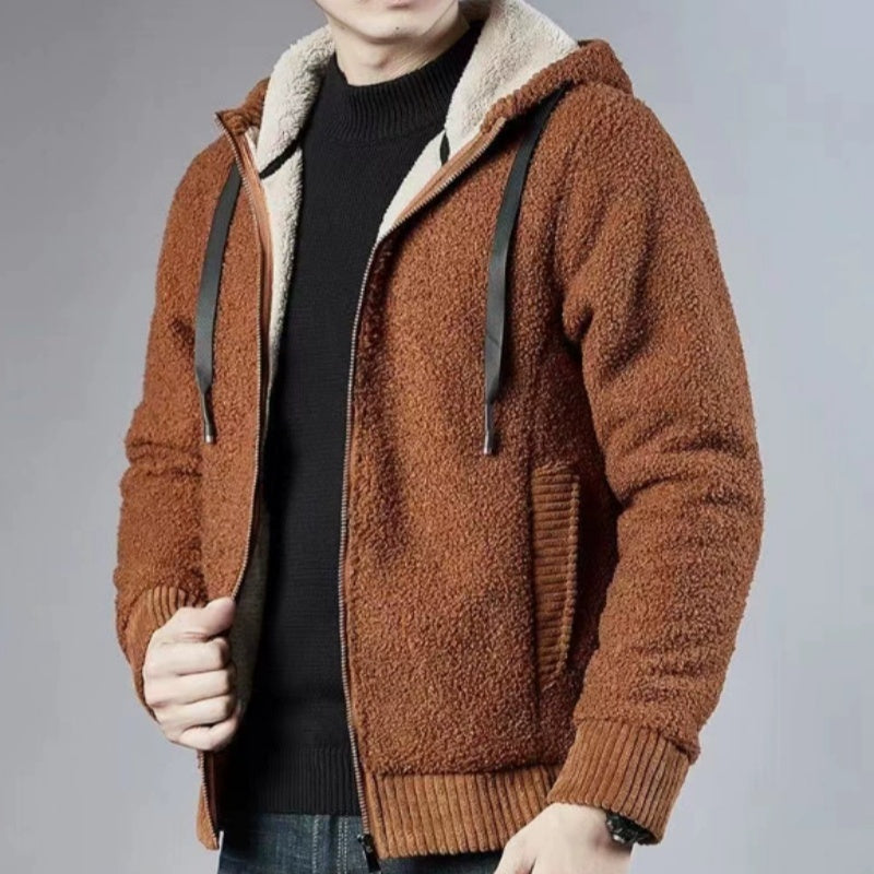 Gilet cardigan à capuche zippé